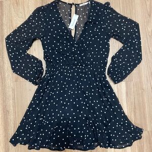 Francesca's Very Flattering Black Polka Dot Dress